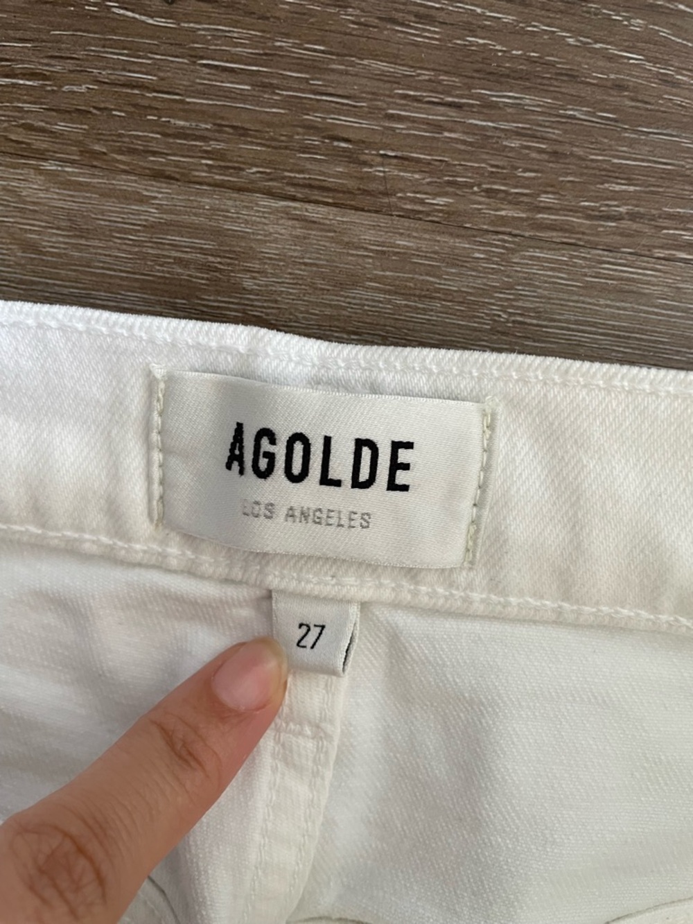 AGOLDE High-Rise Pinch Straight Leg Jeans in White - Picture 3 of 7